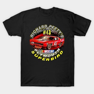 NASCAR Richard Petty's #43 Plymouth Superbird 1970 Vintage Racing Car T-Shirt